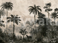 Monochrome Tropical Expedition Wall Mural