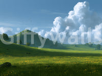 Rolling Green Hills and Summer Skies Wall Mural