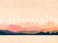 Serene Sunset Mountain Peaks Wall Mural