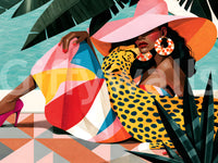 Chic Summer Leisure Illustration Wall Mural