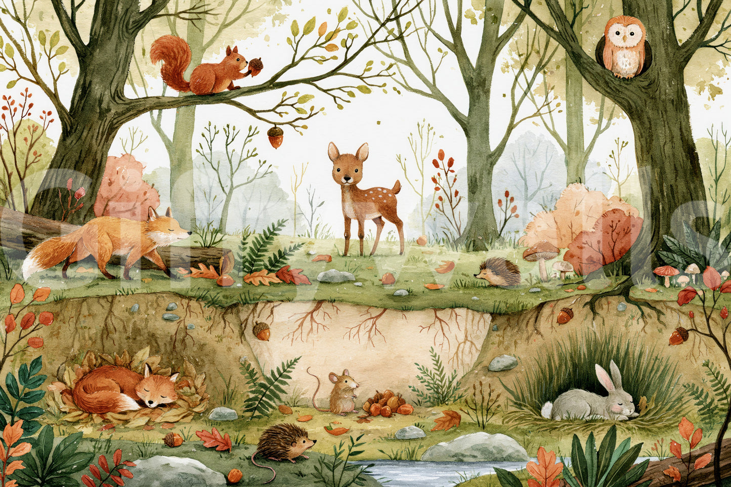 Forest Floor Wilderness Habitat Wall Mural
