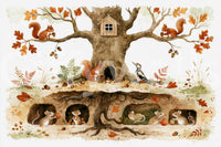 Forest Friends Treehouse Hideaway Wall Mural