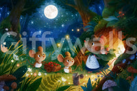 Midnight Forest Mouse Gathering Wall Mural