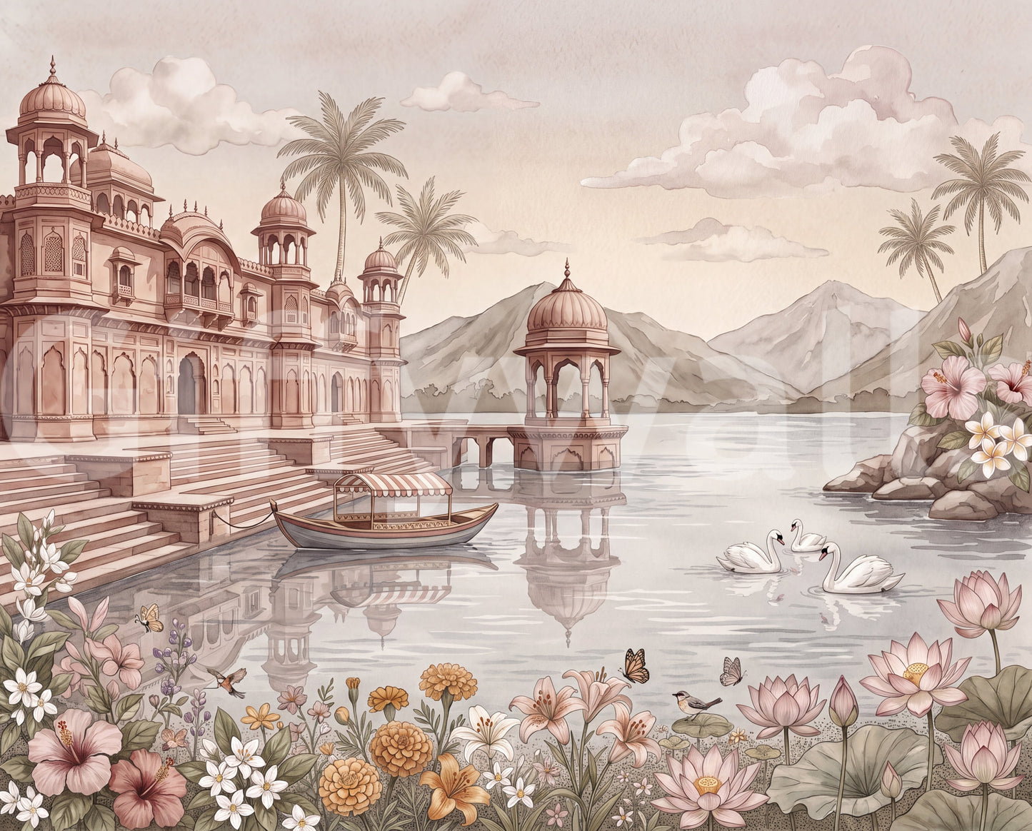 The Swan Lake Palace Wall Mural