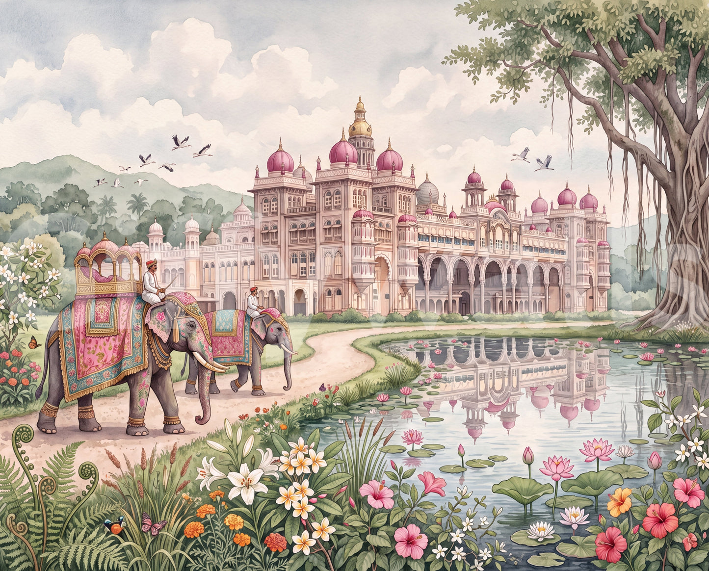 The Maharaja’s Lotus Garden Wall Mural