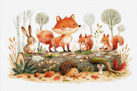 Forest Friends Autumnal Woodland Gathering Wall Mural