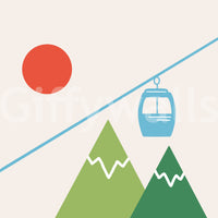 Winter Mountain Adventure  Wall Mural
