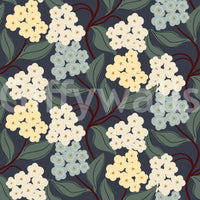 Midnight Meadow Botanical Clusters Wallpaper⁠