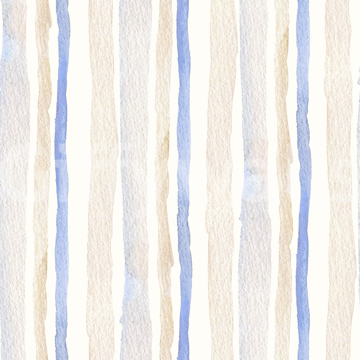 Serene Blue and Beige Watercolor Stripes Wallpaper⁠