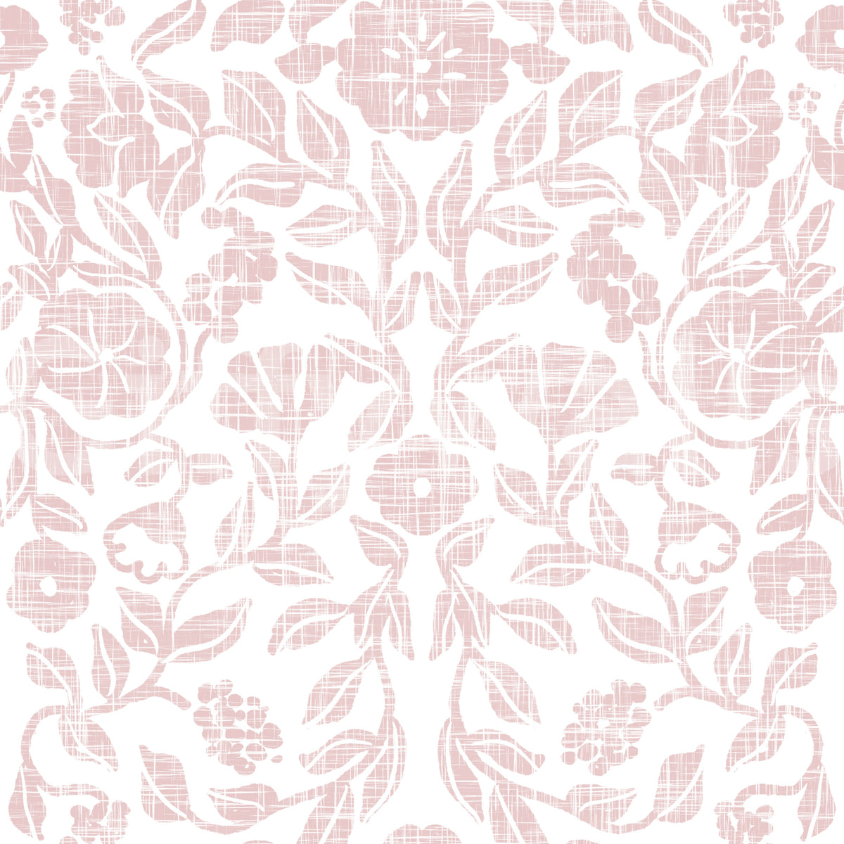 Textured Pink Damask Vine Wallpaper⁠
