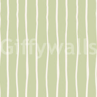 Soft Sage Hand-Drawn Vertical Stripes Wallpaper⁠