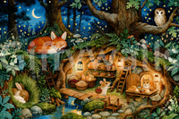 Enchanted Woodland Burrow Scene Wall Mural