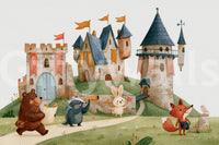 Woodland Friends on a Castle Adventure Wall Mural