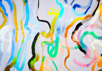 Vibrant Fluid Stroke Composition Wall Mural