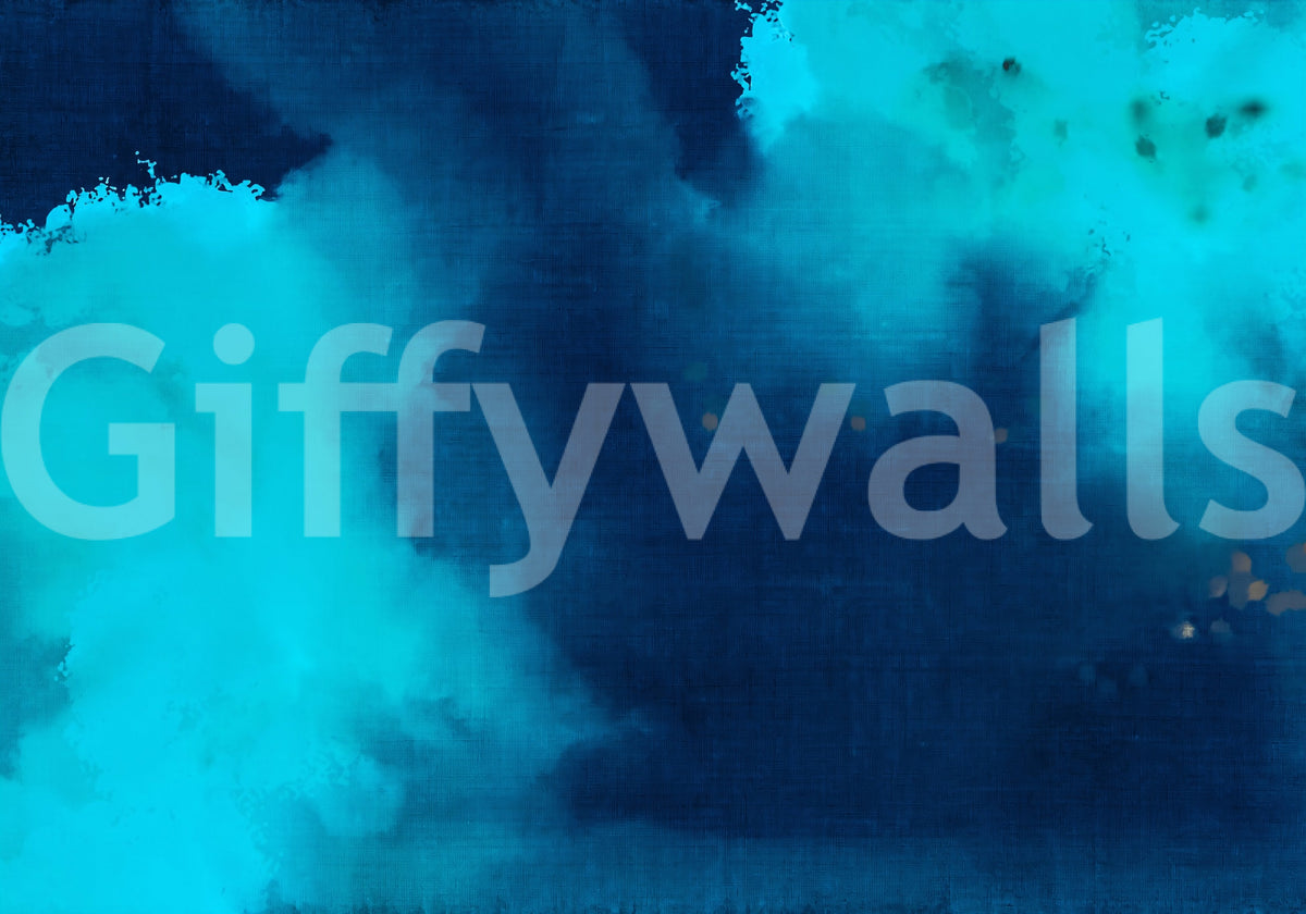 Deep Azure Watercolor Wash Wall Mural