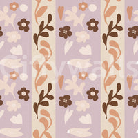 Whimsical Nature Stripe Print Wallpaper⁠
