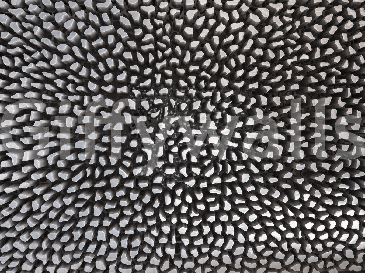 Sculptural Grey Depth Pattern Wall Mural