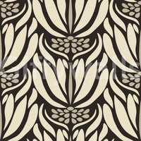 Cream and Charcoal Botanical Symmetry Wallpaper⁠