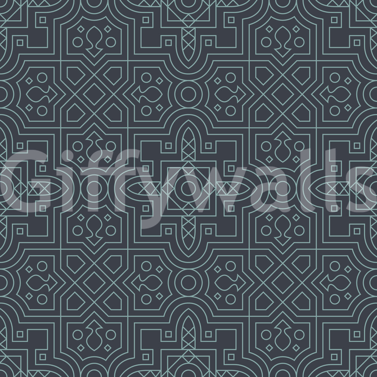 Midnight Geometry Linear Tile Wallpaper⁠