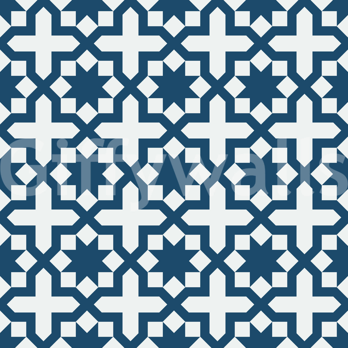 Midnight Moroccan Geometric Lattice Wallpaper⁠