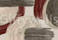 Modern Earthy Tonal Brushstrokes Wall Mural