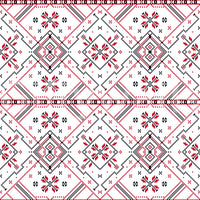 Folklore Geometric Cross-Stitch Pattern Wallpaper⁠
