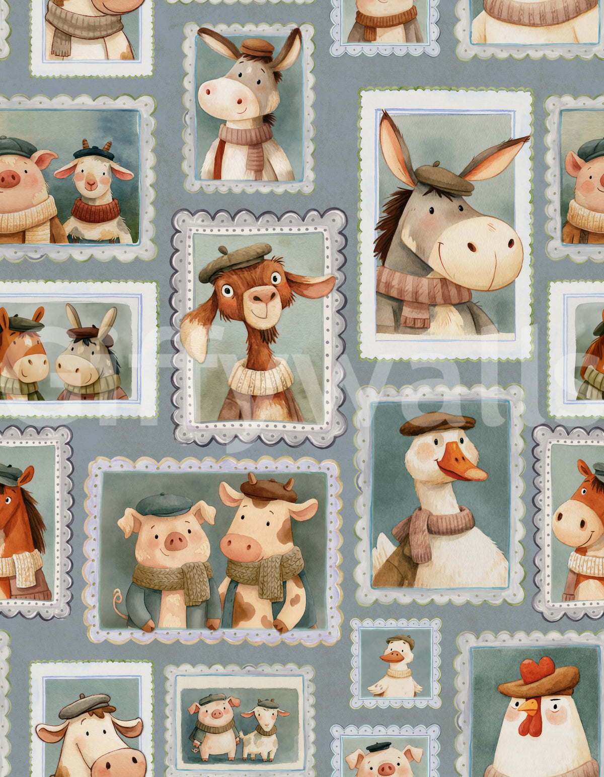 Whimsical Farm Portrait Gallery Rustic Farm Wallpaper⁠