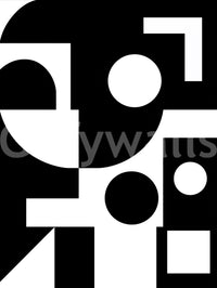 Minimalist Monochrome Geometry Wall Mural