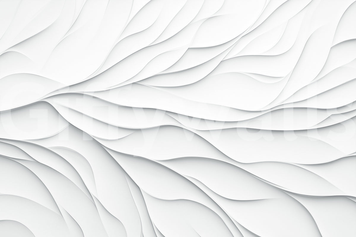 Minimalist Layered Paper Curves Wall Mural