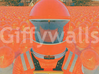 Neon Astronaut Field Wall Mural