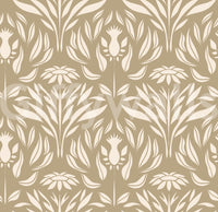 Classic Cream and Beige Floral Wallpaper⁠