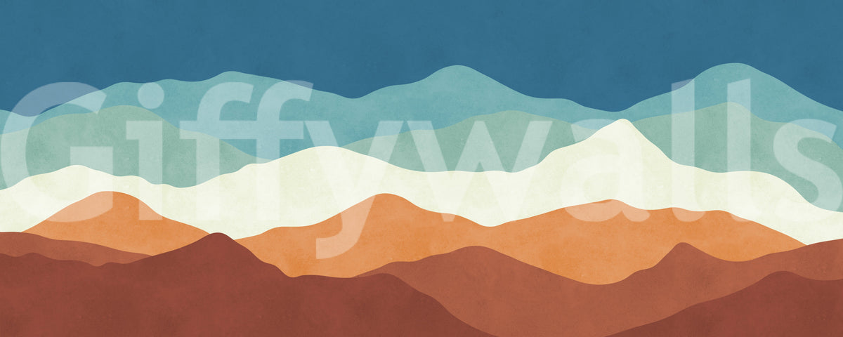 Serene Layered Mountain Horizon Wall Mural