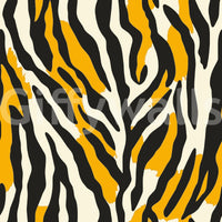Contemporary Ochre Zebra Stripe Pattern Wallpaper⁠