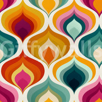 Abstract Mid-Century Waves Wallpaper⁠