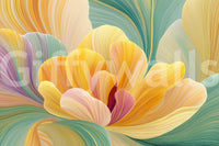 Pastel Petal Layers Wall Mural