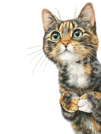 Curious Cat Illustration Wall Mural