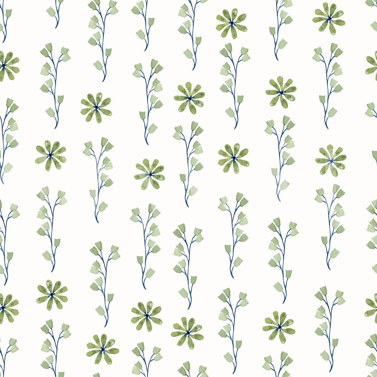 Minimalist Green Sprig Botanical Wallpaper⁠
