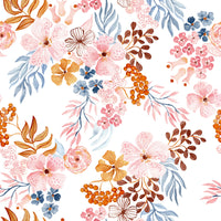 Whimsical Blush and Copper Flora Wallpaper⁠
