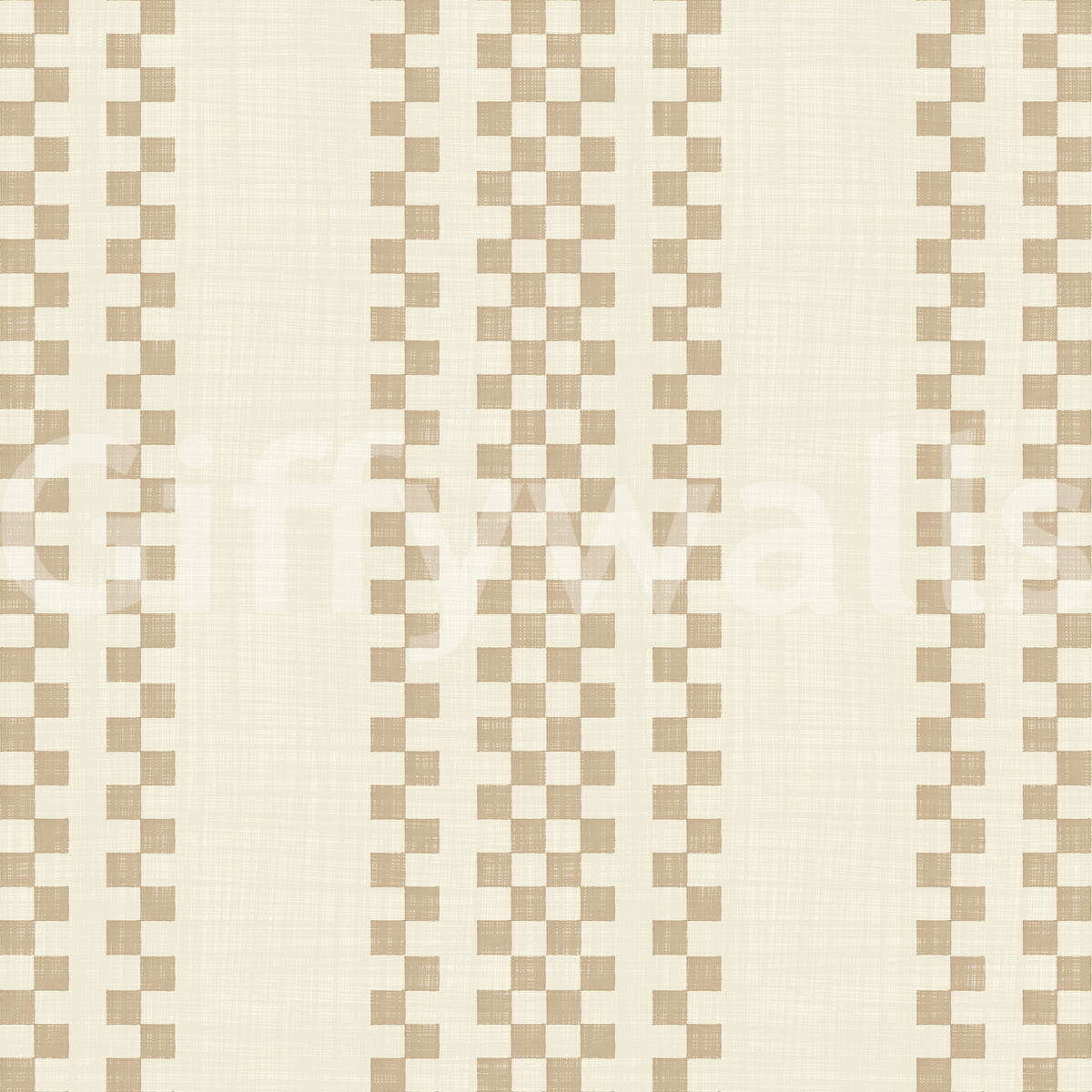 Ticking Checker Stripes - Beige Wallpaper⁠