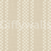 Ticking Checker Stripes - Cream Canvas Wallpaper⁠