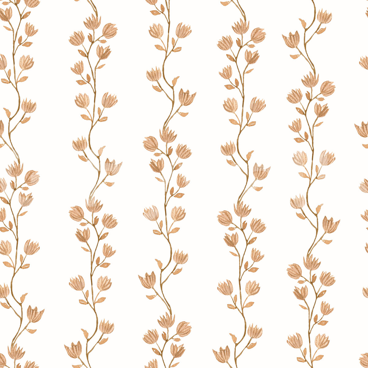Serene Beige Botanical Vines Wallpaper⁠