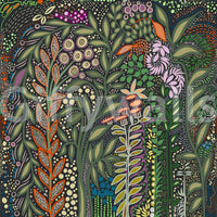 Dark Botanical Meadow Tapestry Wallpaper⁠