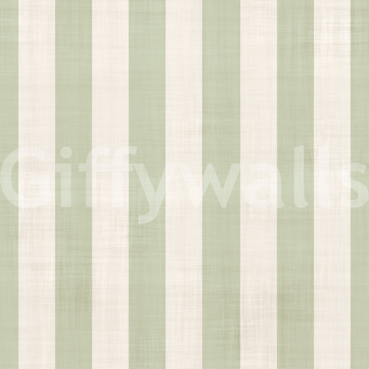 Green and White Stripe Linen Look Texture Wallpaper⁠