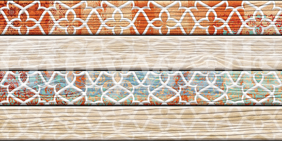 Vintage Turquoise Rust Geometric Wallpaper Wall Mural