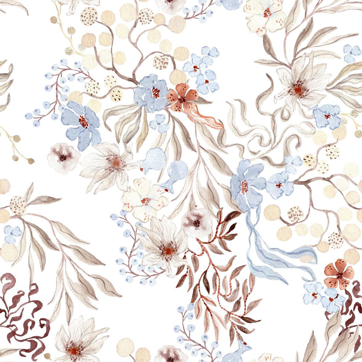 Ethereal Botanical Field Wallpaper⁠