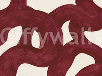 Deep Burgundy Intertwined Arches Wall Mural