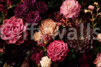 Midnight Succulent Bloom Wall Mural