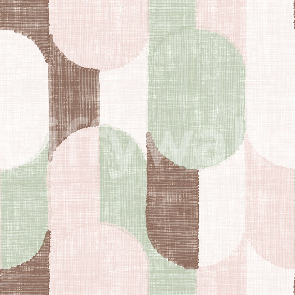 Mid Century Textured Hand Painted Geometries Grandmillennial Delight Soft Wallpaper⁠