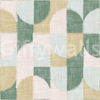Tiled Textured Hand Painted Geometries Beautifully Balanced Wallpaper⁠