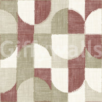 Tiled Textured Hand Painted Geometries Rustic Farmhouse Earthy Tones Wallpaper⁠